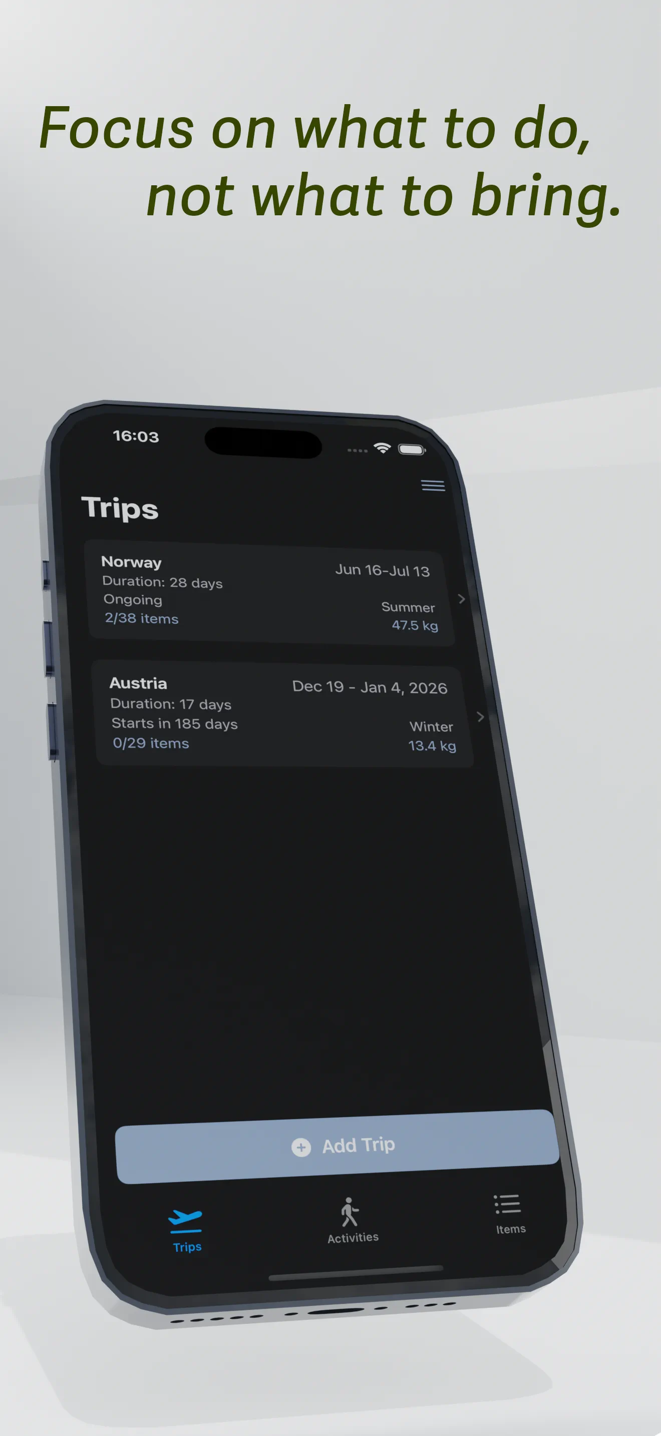 Trips Screen